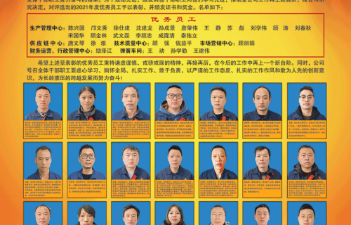 永利集团网址液压隆重召开2021年度优秀员工表彰大会